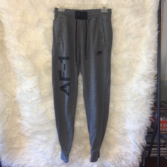 SOLD Nike Air Force-1 Gray Jogger Sweatpants - Picture 2 of 8